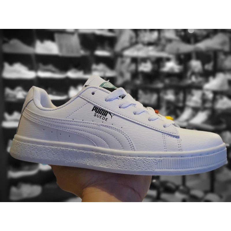 Puma suede white sales women