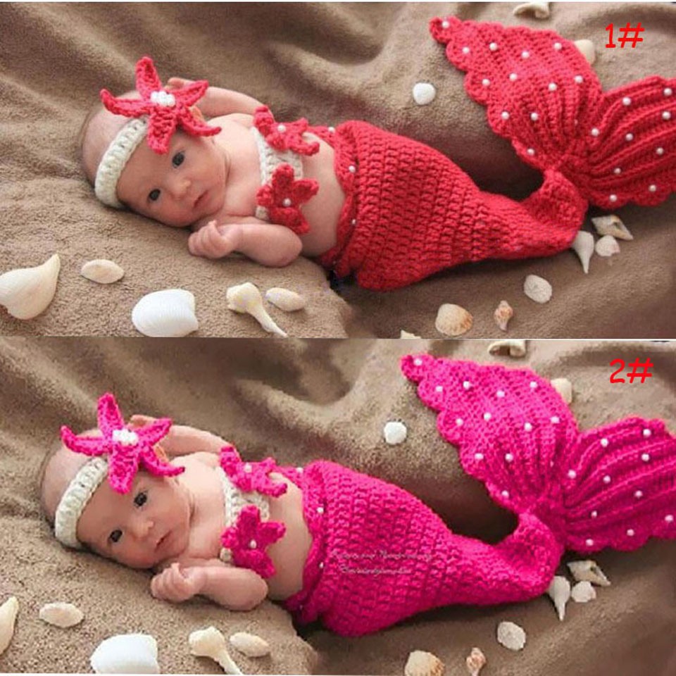 Newborn baby Crochet Mermaid Costume Princess Girl Shopee Philippines