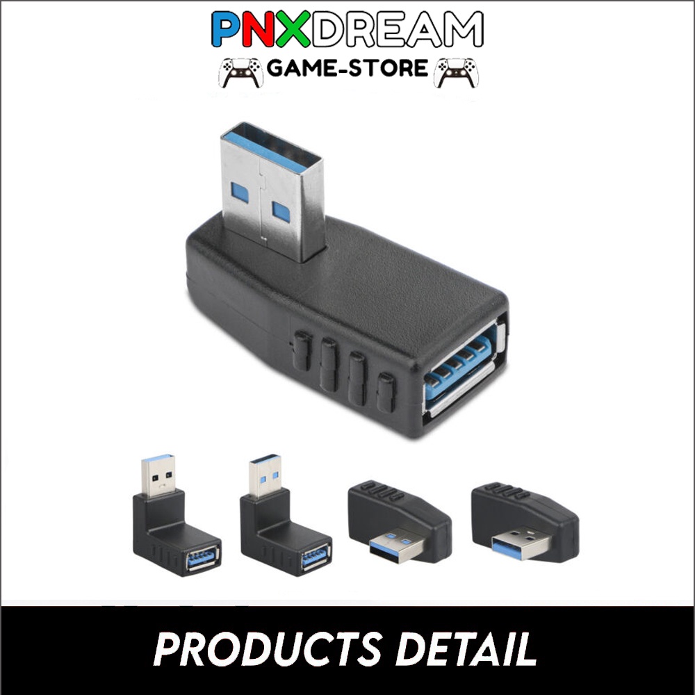 PS4 PS5 XBOX 90 Degree USB 3.0 A male to female Adapter Connector Angle ...