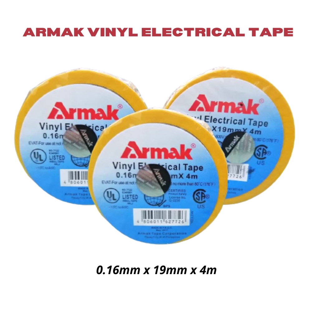 Armak Vinyl Electrical Tape 4m Assorted Color Sold By Per Piece ...