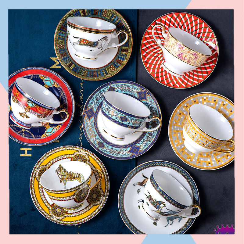 COD European Bone China Coffee Cup and Dish Set Afternoon Tea Shopee