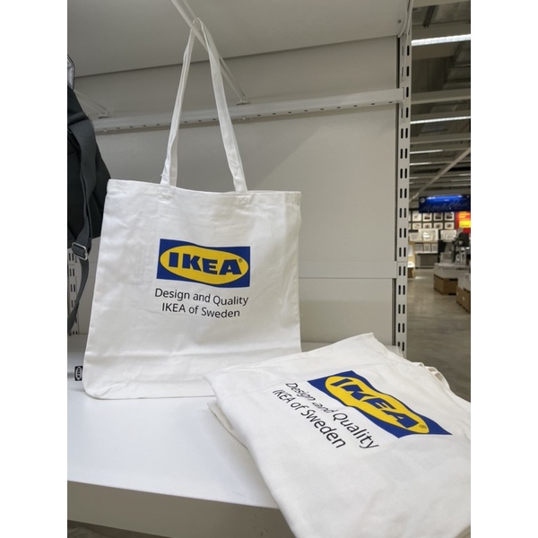 Eftertrada ikea TOTE BAG ikea White Canvas BAG 2oGI Shopee