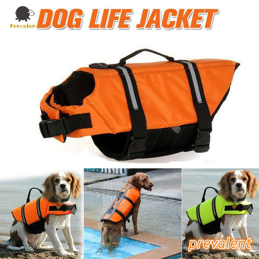 PREVALENT Fashion Dog Life Jacket Reflective Strip Swimming Preserver