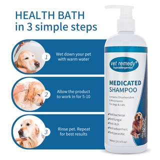 （hot）Vet Remedy Medicated Shampoo 500ml for Dogs and Cats (prevents ...