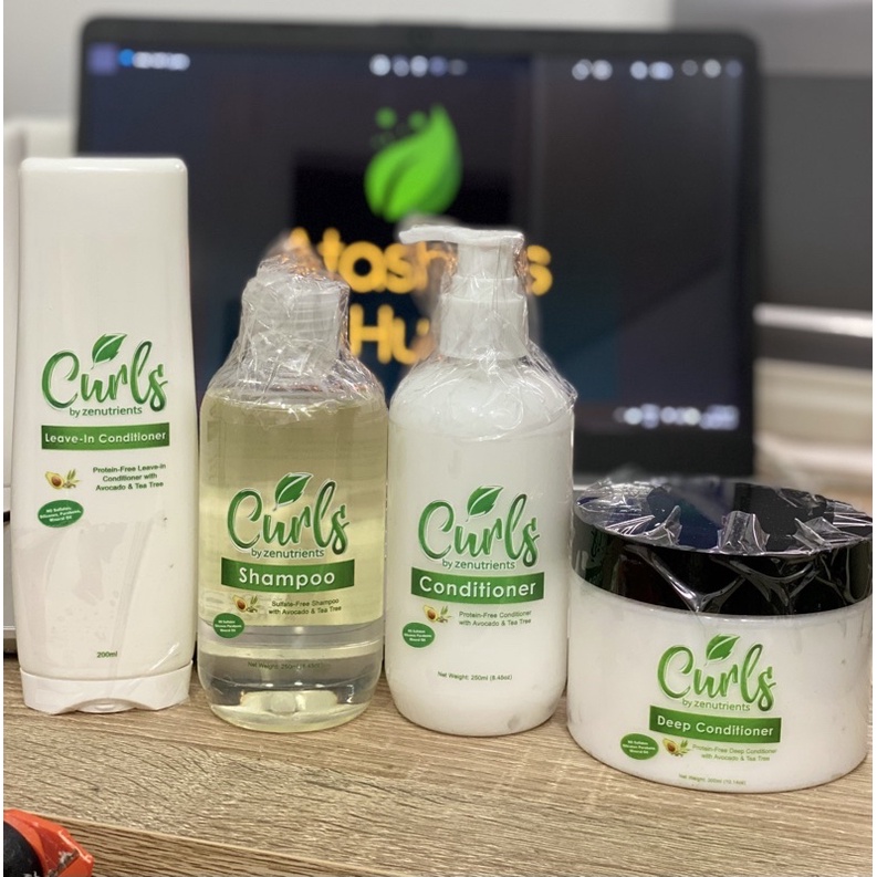 Atasha's HubCurls by Zenutrients Shampoo, Conditioner, LeaveIn, and
