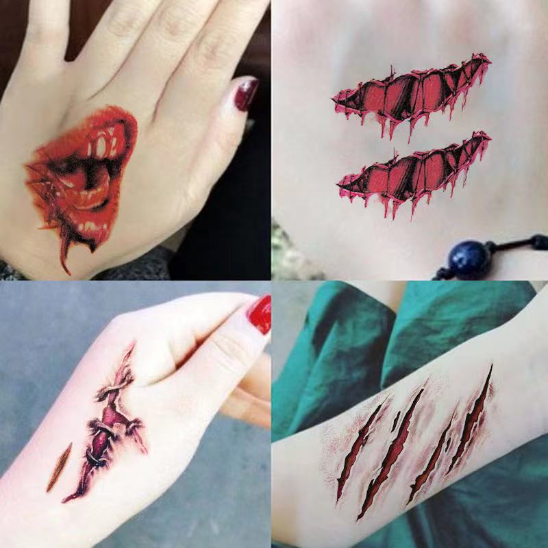 10pcs Halloween Scar Temporary Tattoo Sticker Unisex Party Funny Scar ...