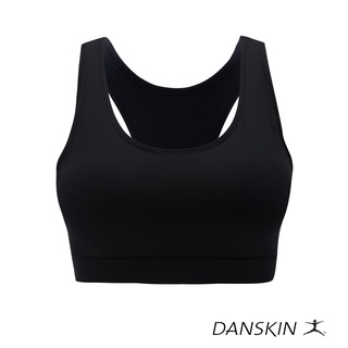 Danskin Black Racerback Crop Top Sports Bra w/ Removable Pads for Gym  Athleisure Women Activewear