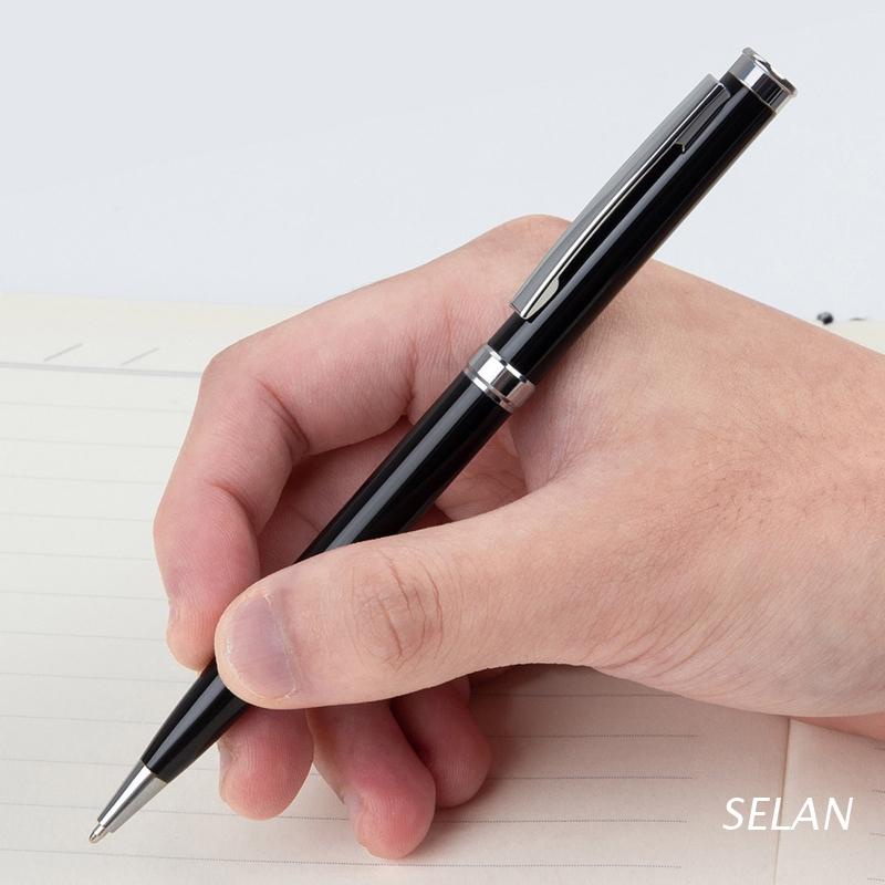 SEL 2pc Luxury Retractable Ballpoint Pen Black Ink Pen 0.5mm Point for