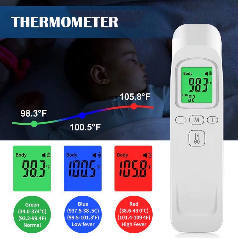 Non Contact Infrared Thermometer Forehead Digital Thermometer Body Temperature With Fever Alarm 0276