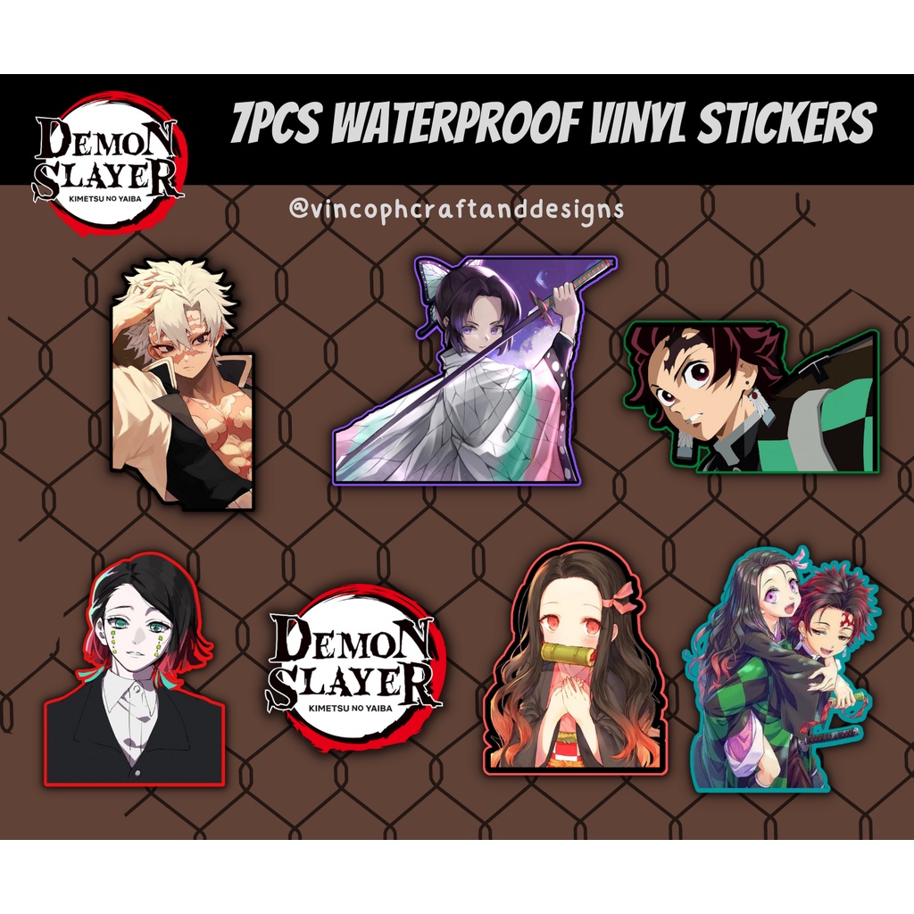 Demon Slayer 7pcs Waterproof Vinyl Stickers/ laptop/waterbottles, car ...