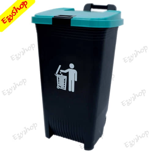 Orocan Trash Bin with Wheels and lock (80 liters) Basurahan Garbage Bin ( Random Color