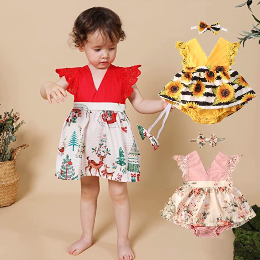 (024M) Baby Steps Christmas Dress for Kids Girl Girls Baby Dress with