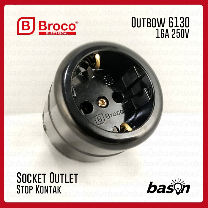 BROCO 6130 STD Socket Outlet Outbow 16A 250V - Black | Shopee Philippines