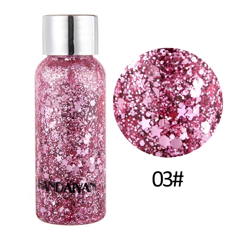 HANDAIYAN Glitter Face and Body Gel Sequins Glow bottle makeup and
