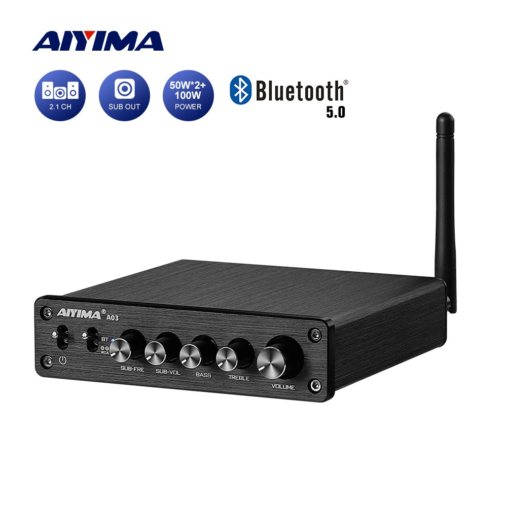 AIYIMA A03 TPA3116 Subwoofer Bluetooth Amplifier HiFi TPA3116D2 2.1