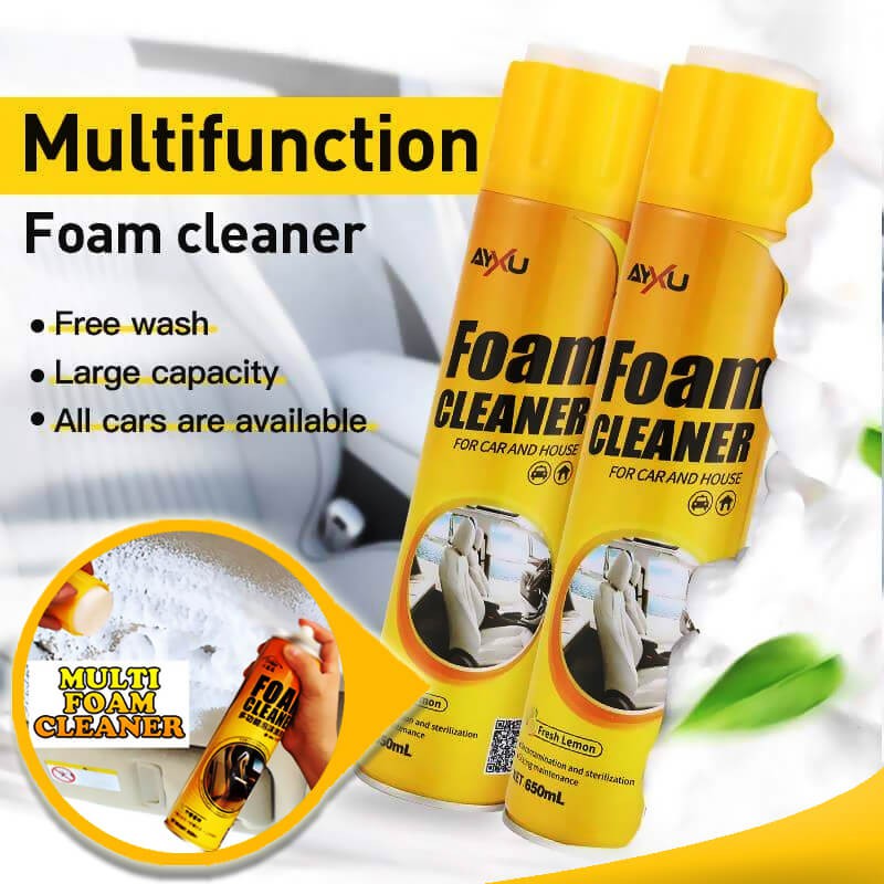 Multifunctional Axyu Foam Cleaner Spray To Clean Car & House Lemon