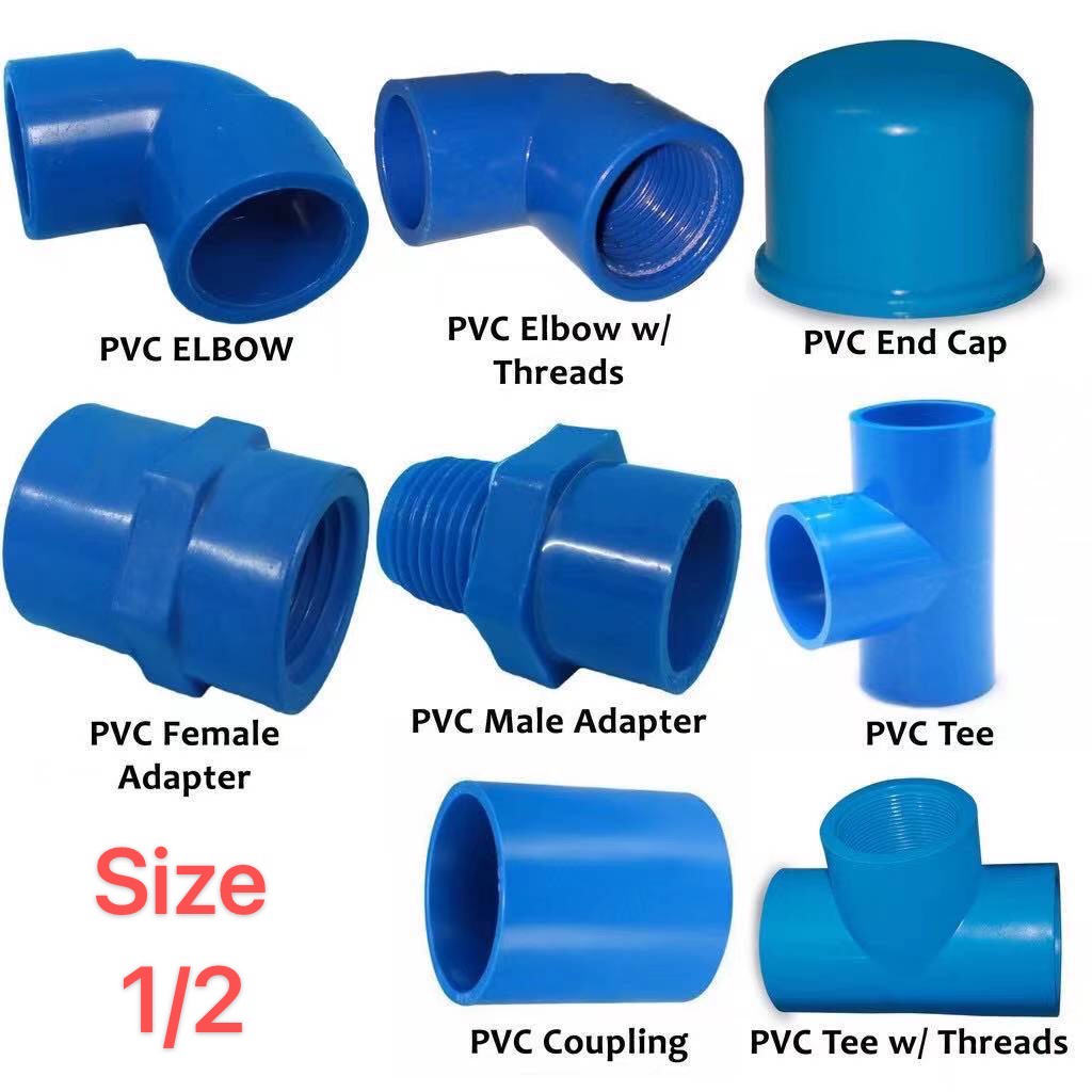 Pvc Blue Pipe Fittings 1 2 Elbow Tee Coupling Female Adaptor Male