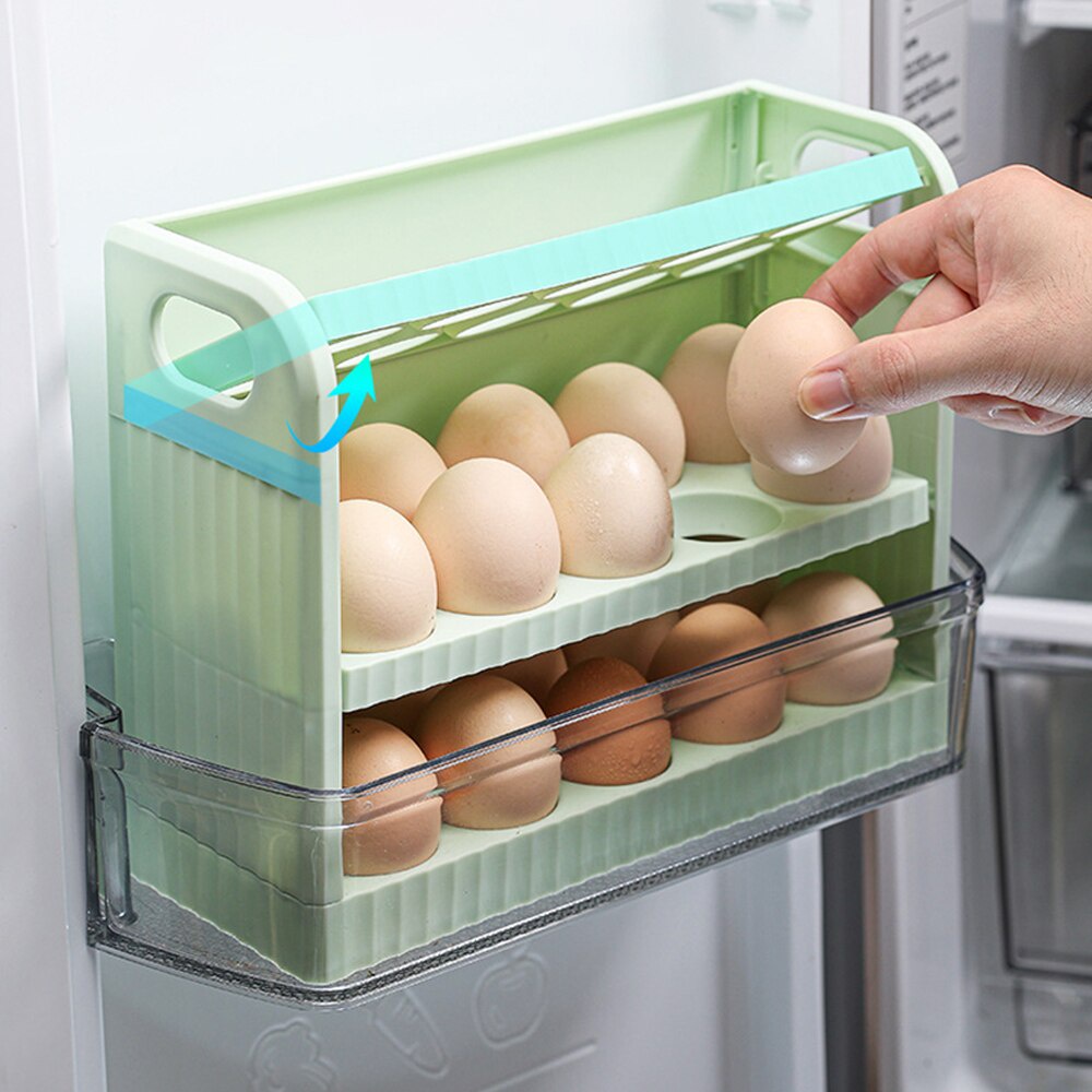 30 Grid Aesthetic Egg Tray Three Layer Egg Holder Refrigerator Egg Tray ...