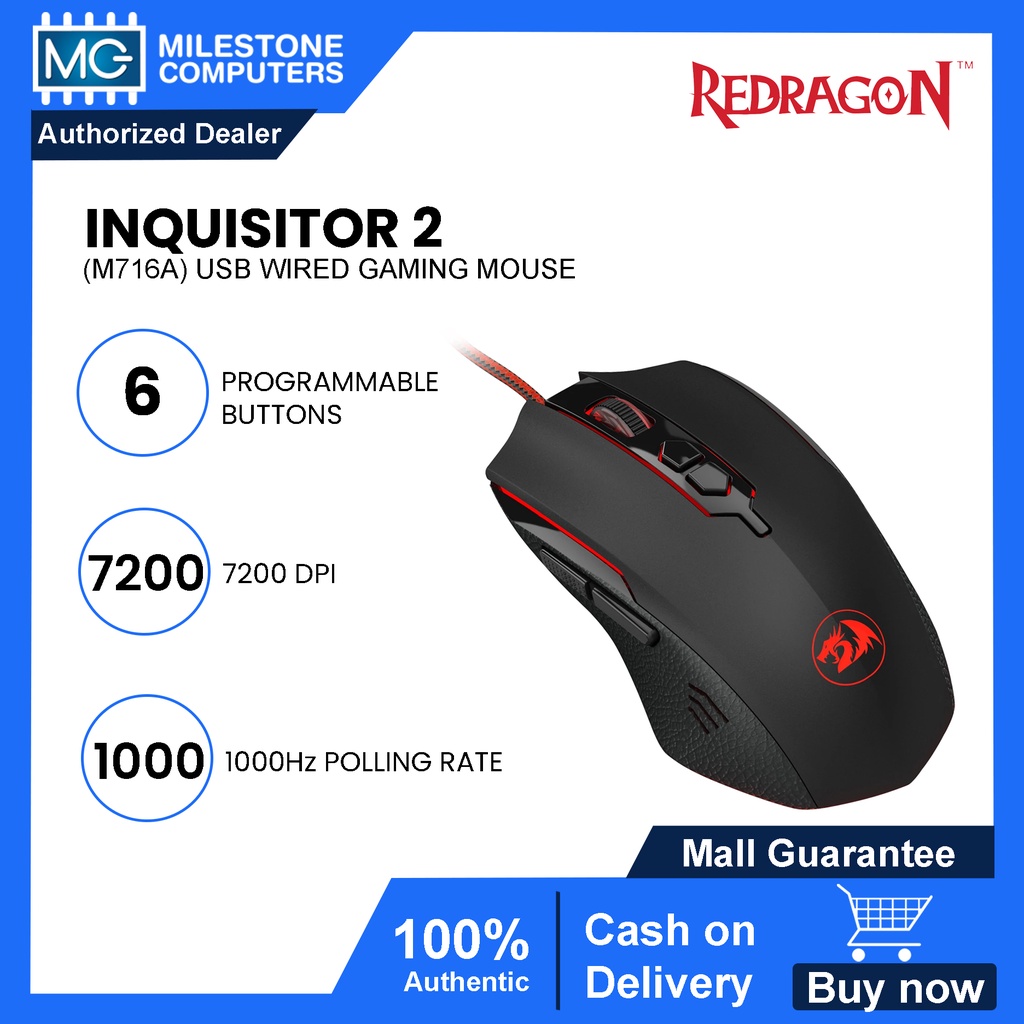 Redragon M716A Inquisitor 2 USB Wired Gaming Mouse | Shopee Philippines