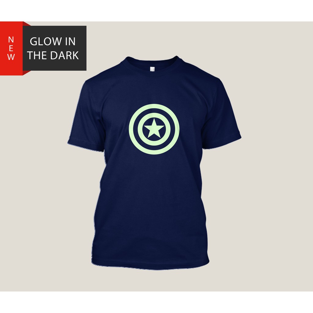 Glow in the Dark Captain America T Shirt Design Print Shopee