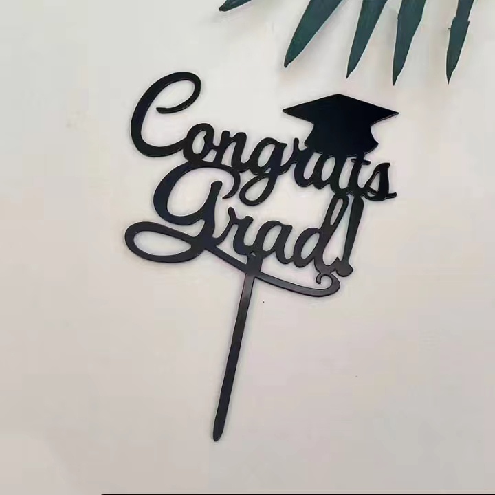 topper Graduation theme Congrats Grad cap acrylic cake topper baking ...