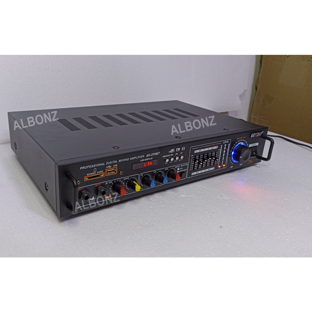 Lexing AV-270BT Professional Power Amplifier with Bluetooth / Equalizer ...