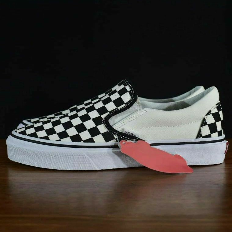 Feniesa- Vans_ Chess Casual Sneakers Shoes Slip On Checkerboard Black ...