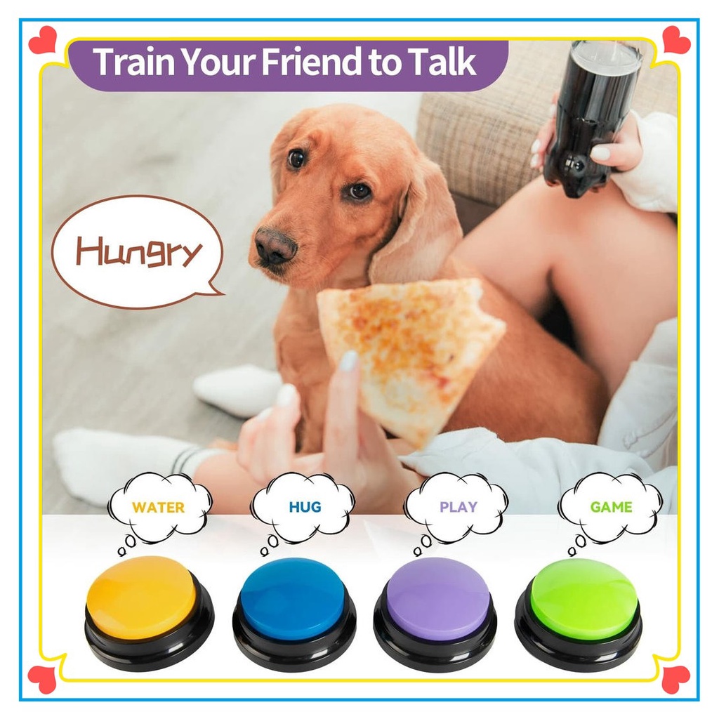 Dog Training Communication Toys Recordable Pet Starter Talking Speaking ...