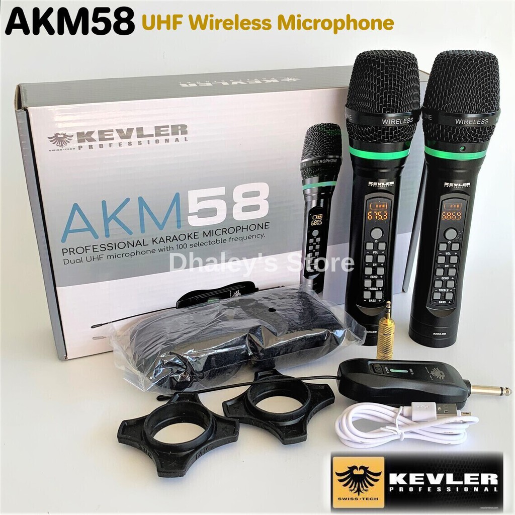 Original Kevler Professional Karaoke Wireless Microphone AKM58 UHF