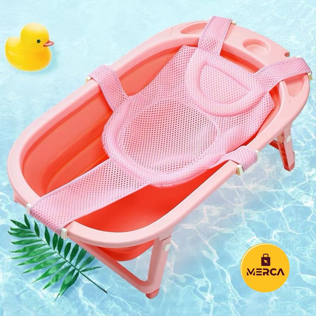 MERCA Baby Bath Net Adjustable NonSlip Shower Mesh Newborn Bath Seat ...