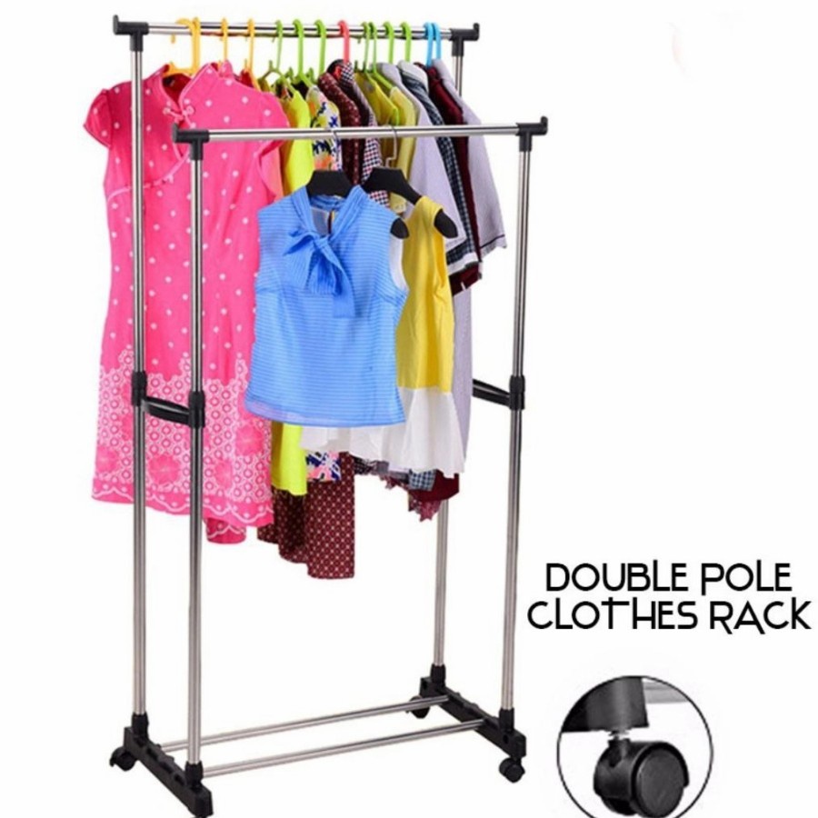 GANTUNGAN Stand Hanger Double Pole Clothesline Hanger Double Pole