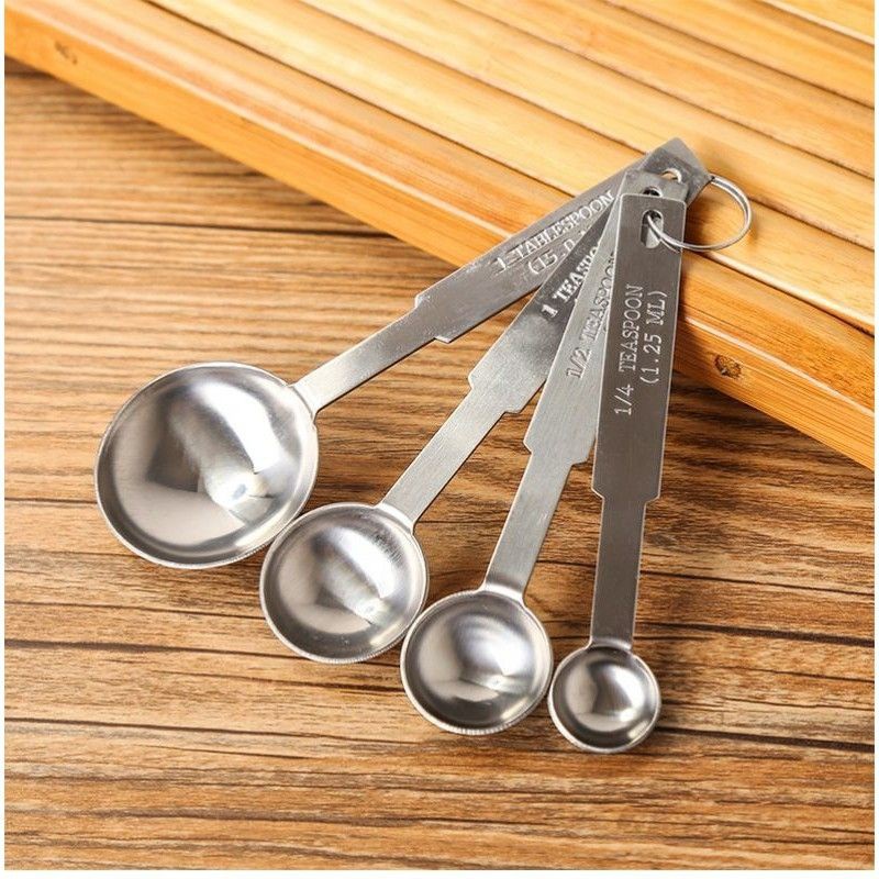 COD High Quality Stainless 1 set (4 pieces) Measuring Spoon with size ...
