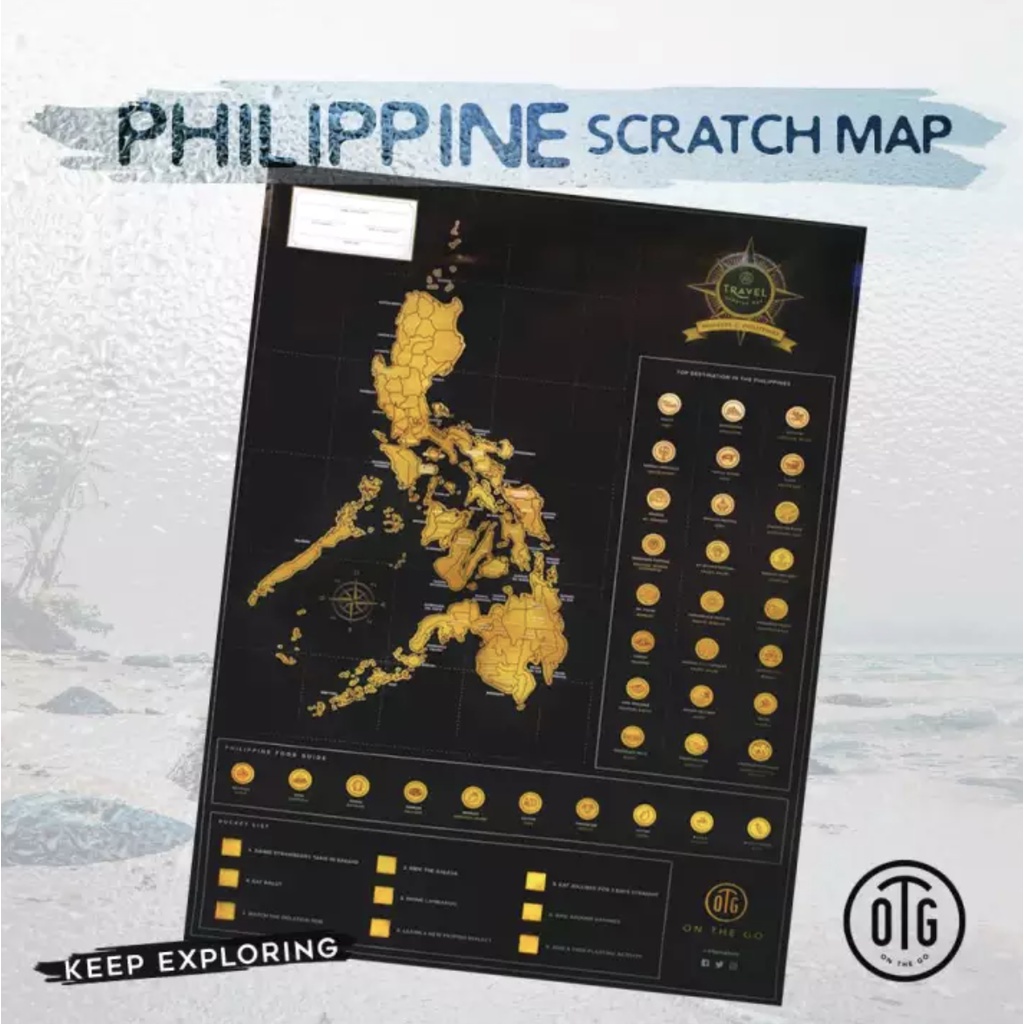 OTG Philippine Scratch Map Edition with Bucketlist 82.5 x 59 cm (81