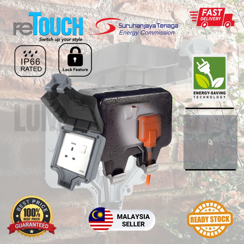 [SIRIM] Retouch Waterproor cover/Waterproof Cover IP66 With 13A Socket ...