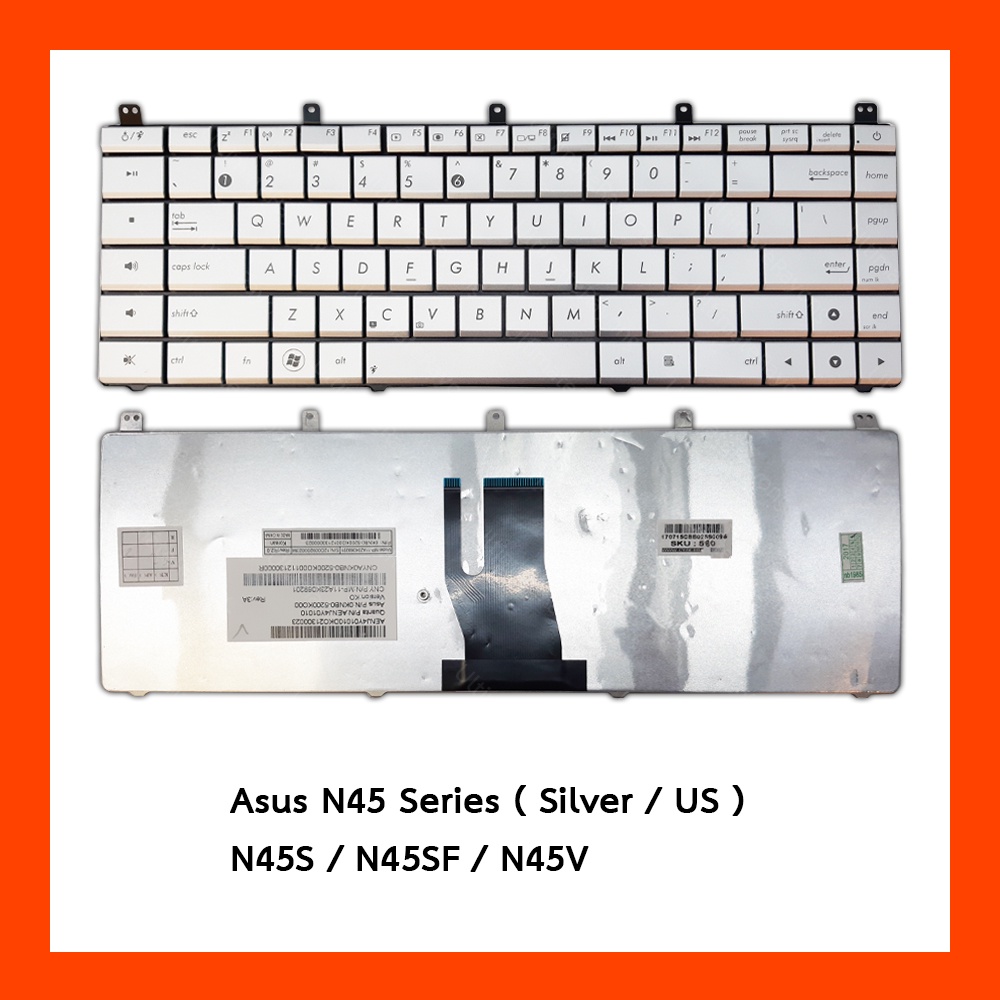 Keyboard Asus N45 Silver US English Free Thai-English Sticker | Shopee ...
