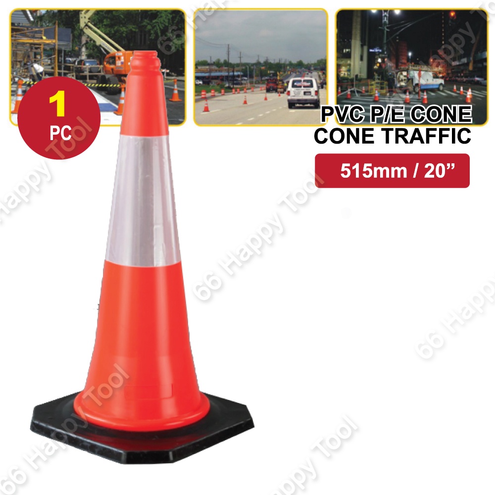 20 Inch PVC Portable Reflective Traffic Cone Parking Road PE Cones ...
