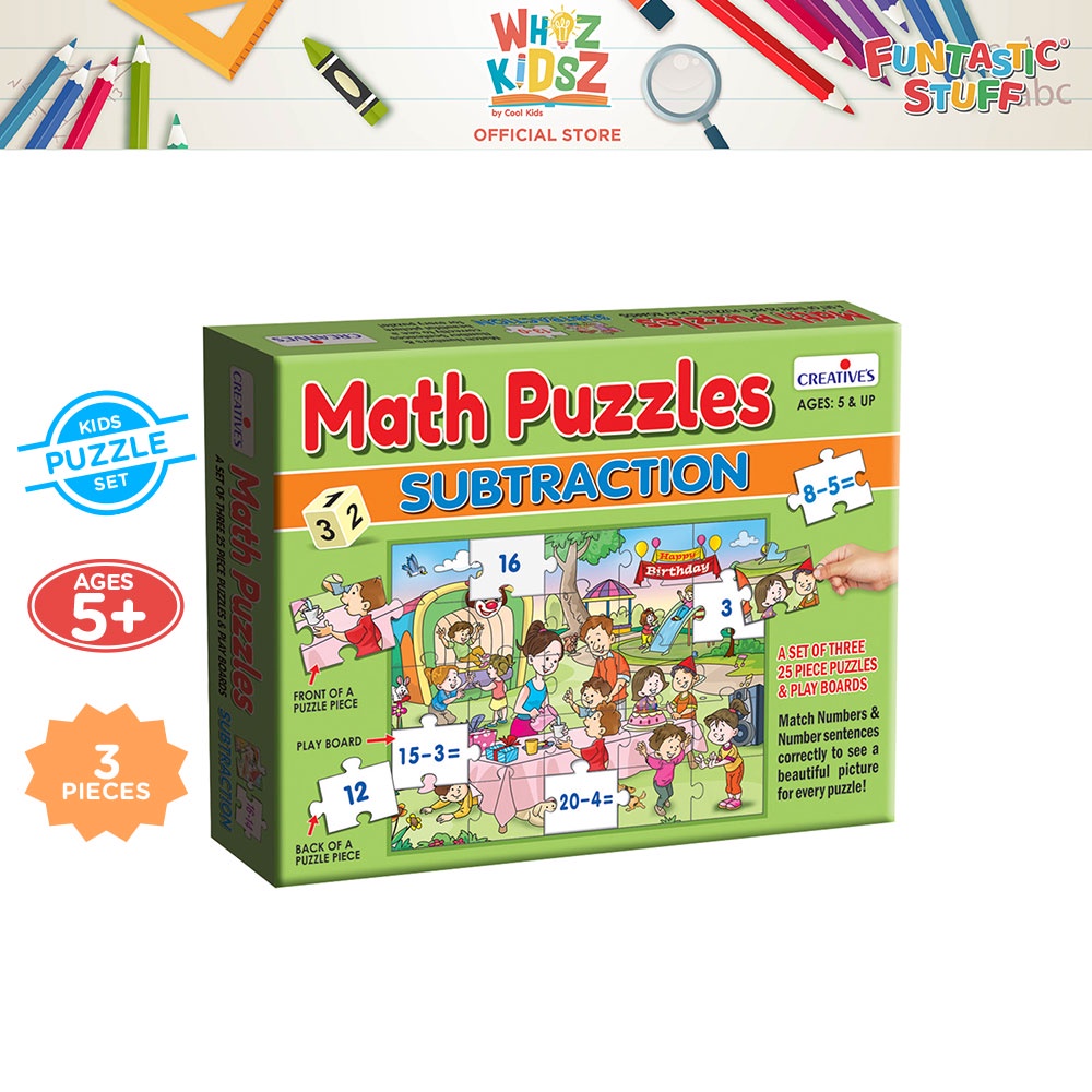 Whiz Kidsz Math Puzzles- Subtraction Puzzles, Educational Puzzles for ...