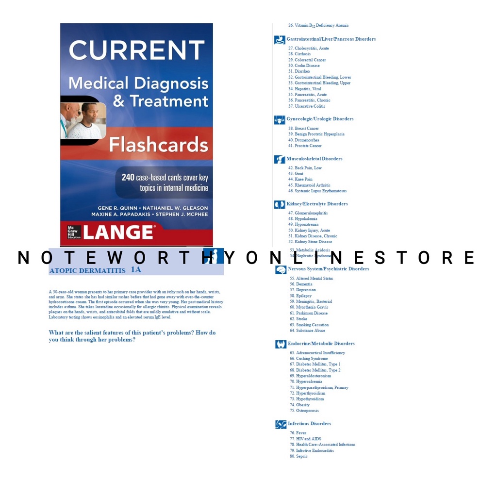 Medicine Students' Lange CURRENT Medical Diagnosis and Treatment Flashcards PLE Review | Shopee ...