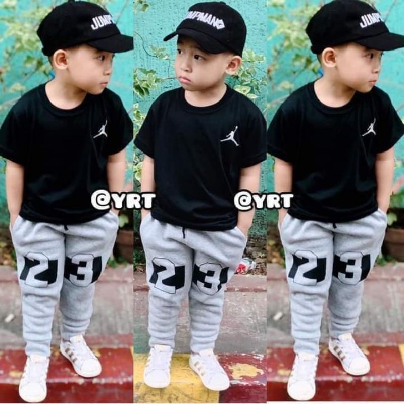 KIDS SPECTRUM COTTON TERNO TSHIRT & JOGGER PANTS SET (CAP NOT INCLUDED)