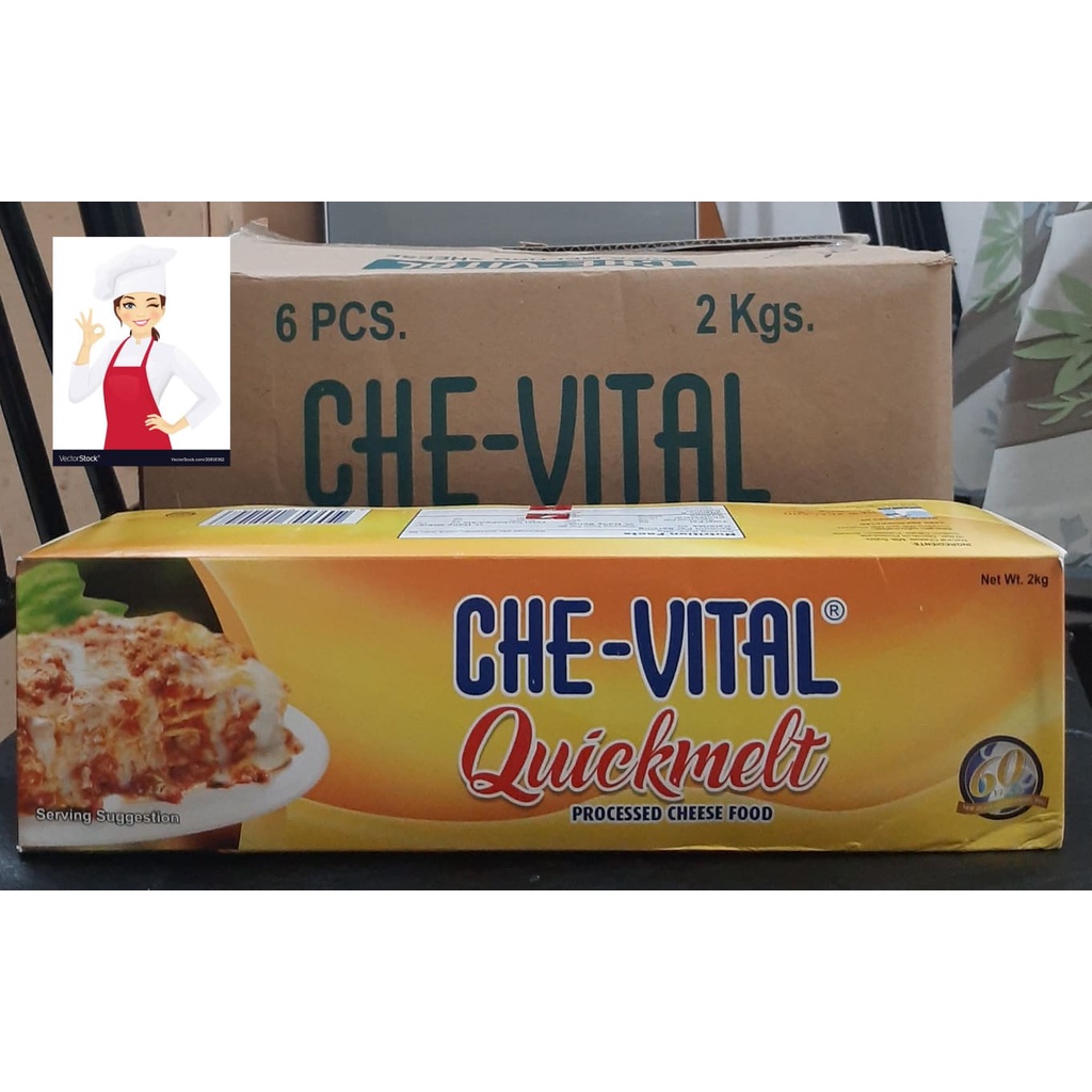 (1 Case) 100% 2kgs Che-Vital Quickmelt Cheese 2kgs X 6pcs Chevital Fast ...