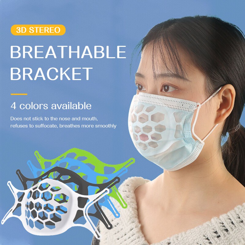 3D Face Mask Bracket Mouth Separate Inner Stand Soft Silicone Holder ...