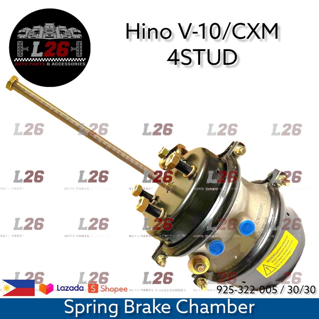 Hino / V-10 / CXM SPRING BRAKE CHAMBER 4 stud Double 925-322-005 / 30 ...