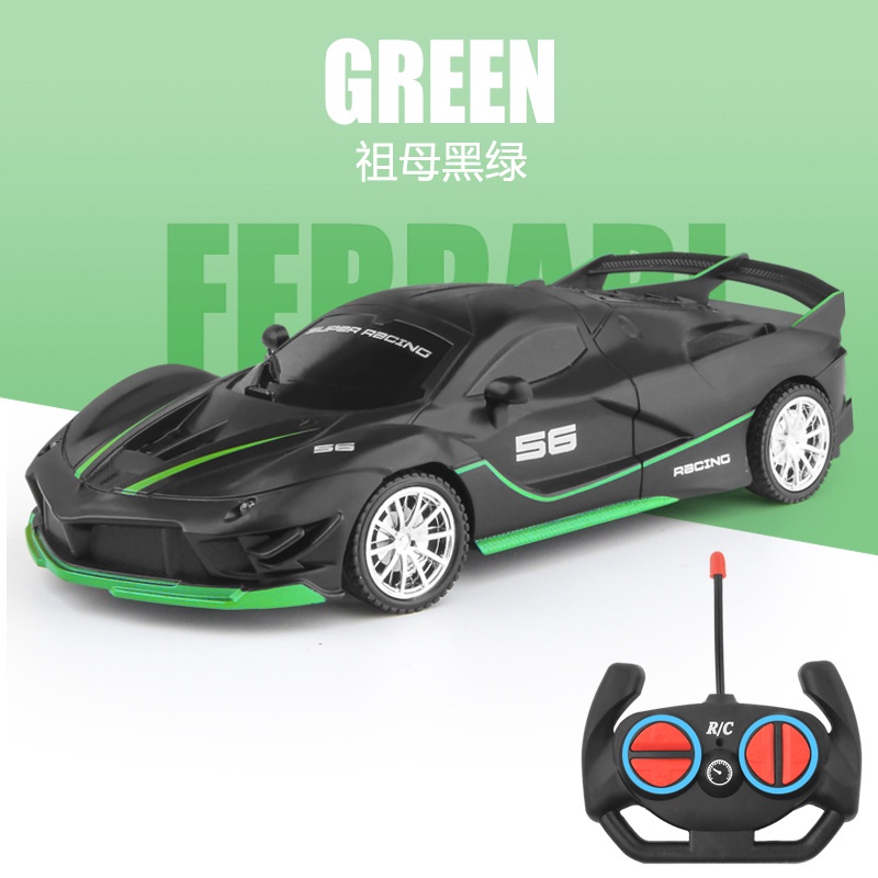 Remote Control Sports Model Car with Controller – Black & Green