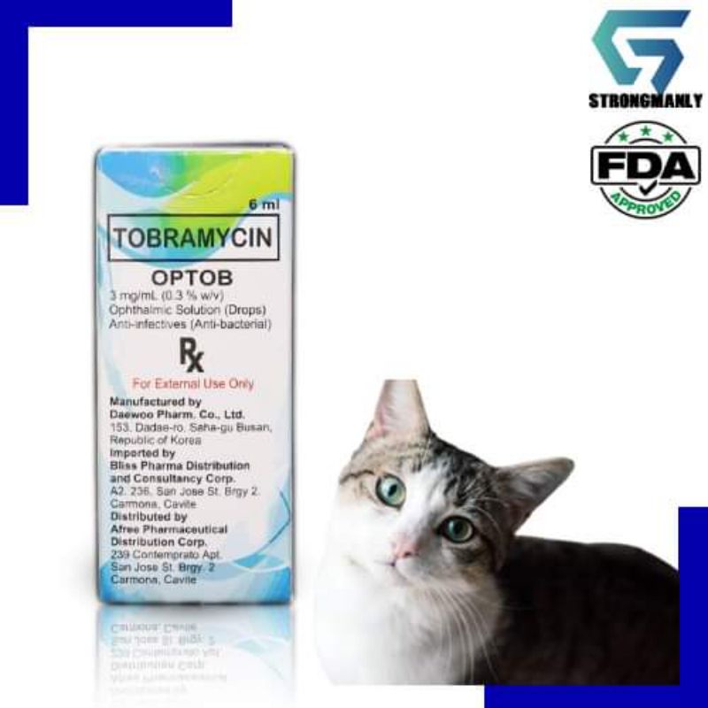 Tobramycin eye clearance drops for cats