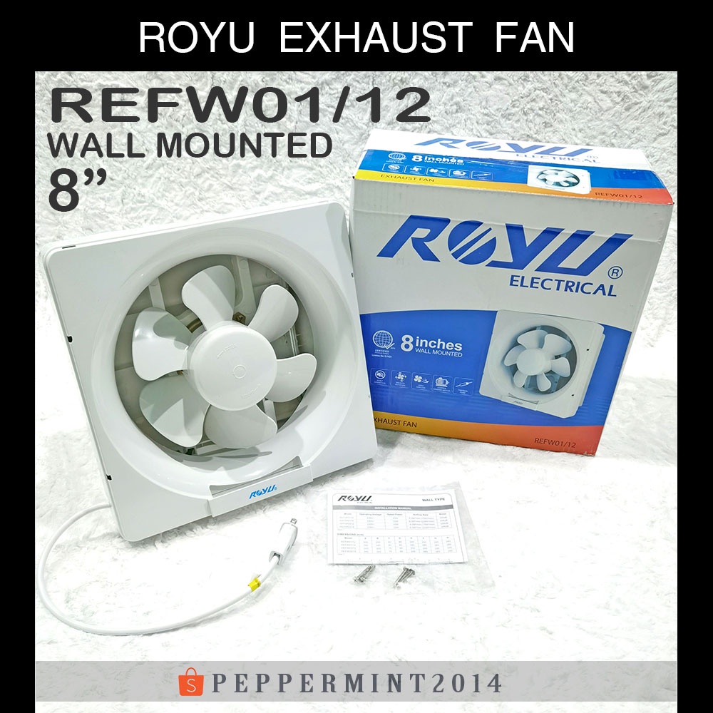 Royu Exhaust Fan Wall Ceiling Mounted Type Airflow Ventilation Cool