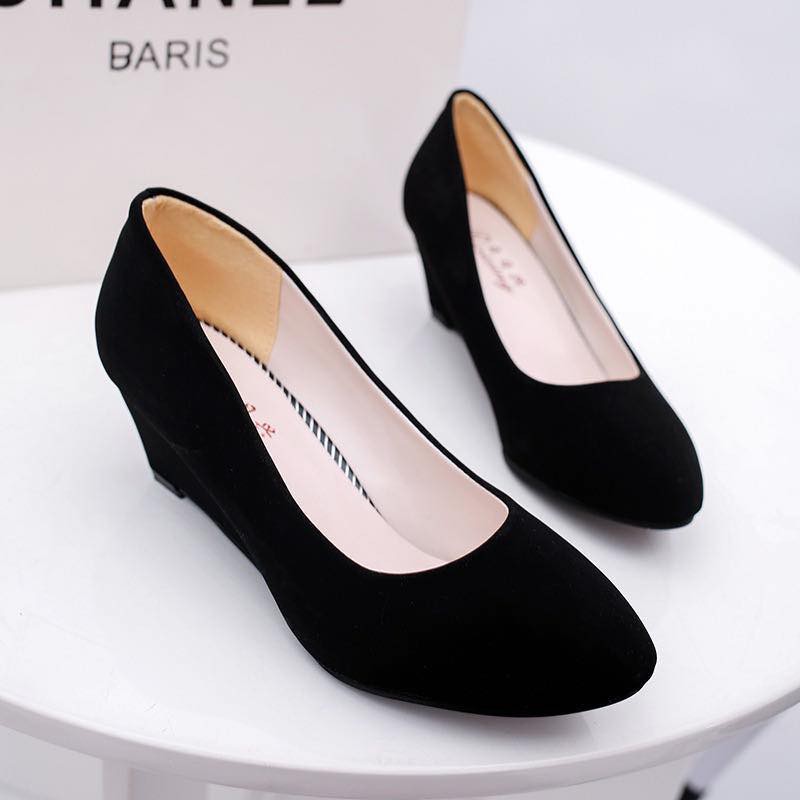 Dressy black best sale wedge shoes