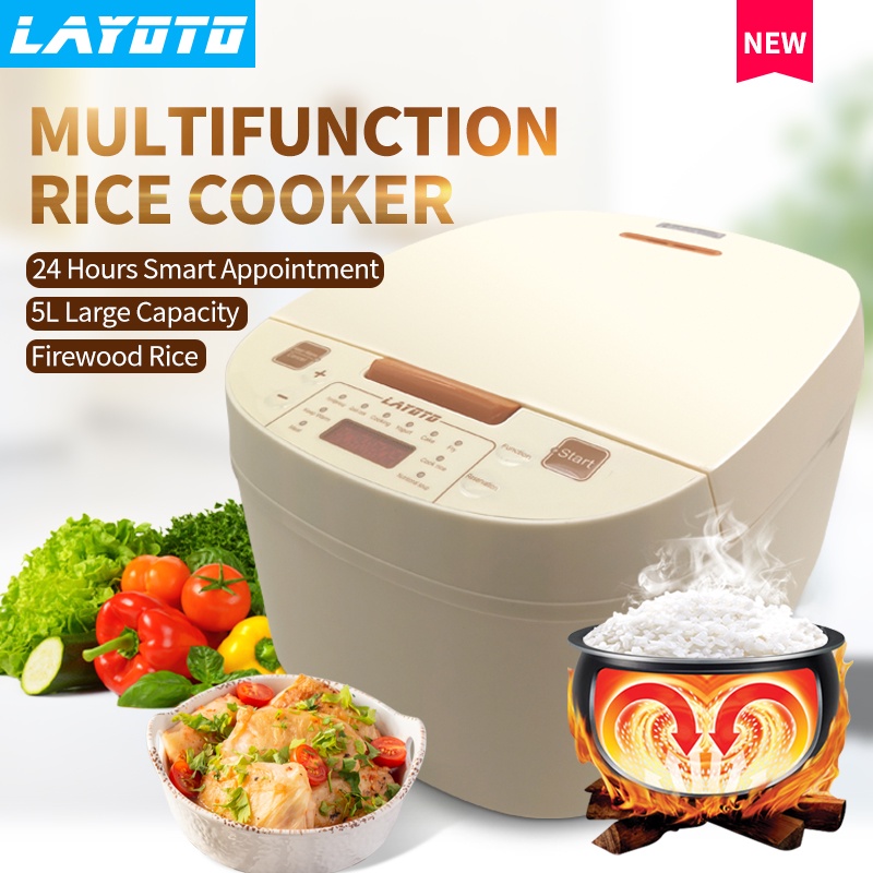 LAYOTO 5L Rice Cooker Smart Multifunctional Heat Preservation and
