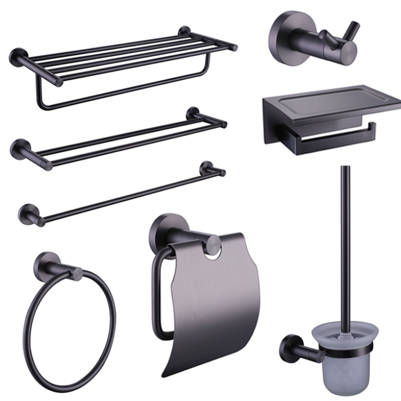 Metal Grey Bathroom Accessories Towel Bar Ring Holder Paper Tissue ...