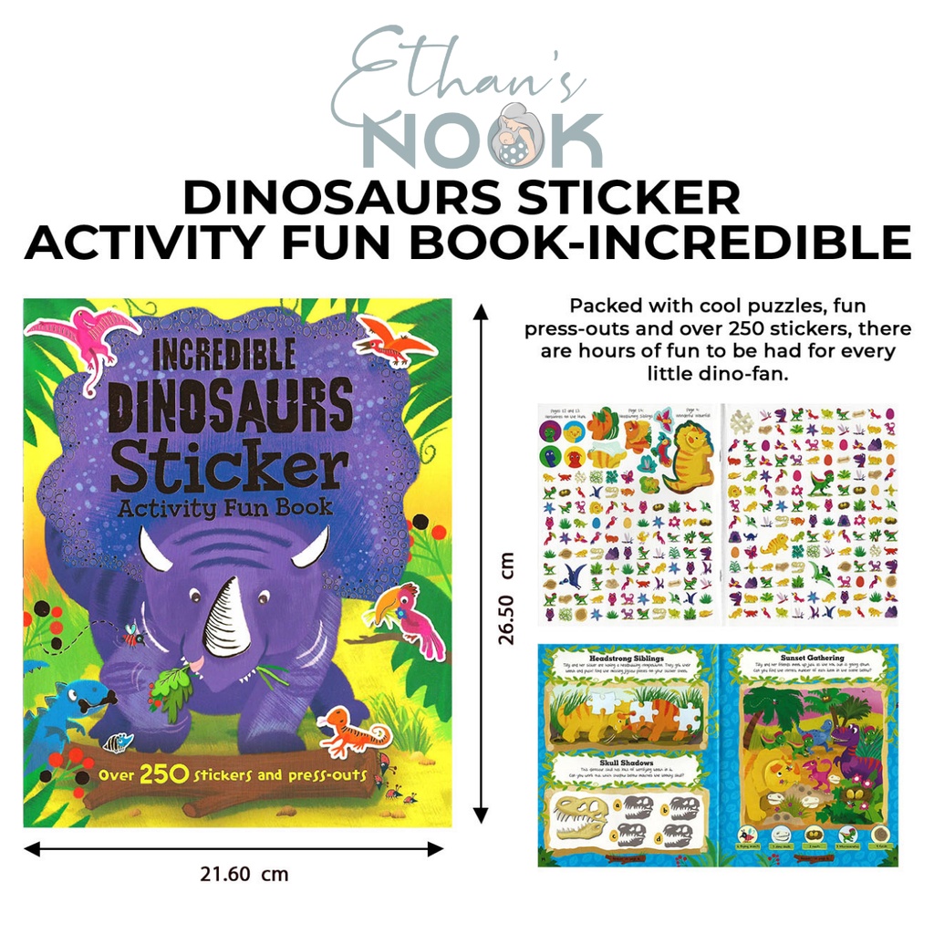 Dinosaurs Sticker Activity Fun Book ( Amazing Dino, Awesome Dino ...