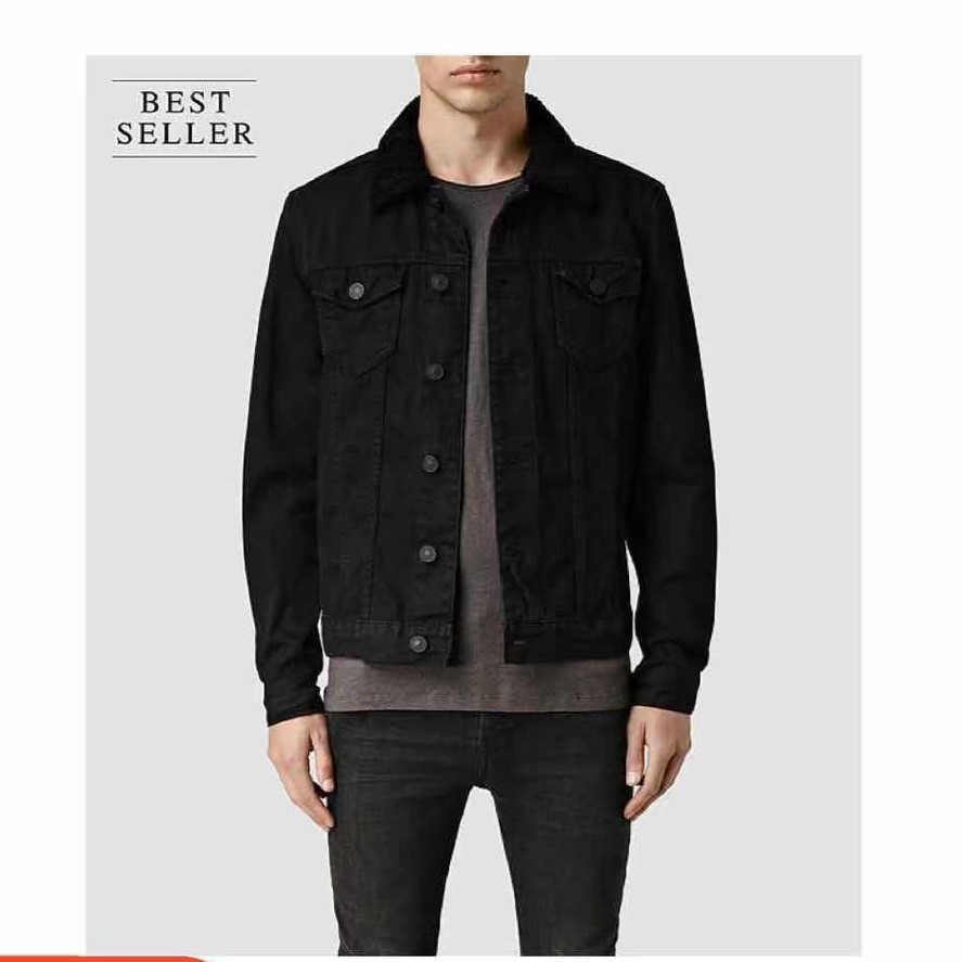 Sale black hot sale denim jacket